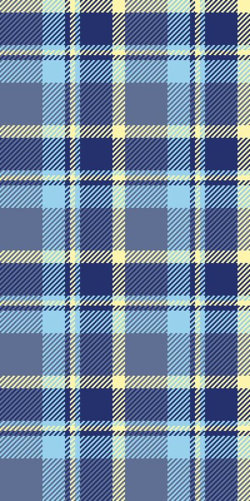 Lumberjack seamless tartan check, tile background fabric texture. Mexican pattern plaid textile in blue and cyan colors. vector