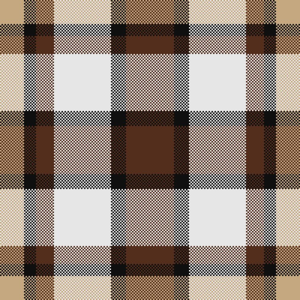 Elegant neutral plaid pattern in brown, beige, and white. Perfect for textile design, fashion, or website backgrounds. The subtle texture creates a sophisticated and timeless aesthetic. vector