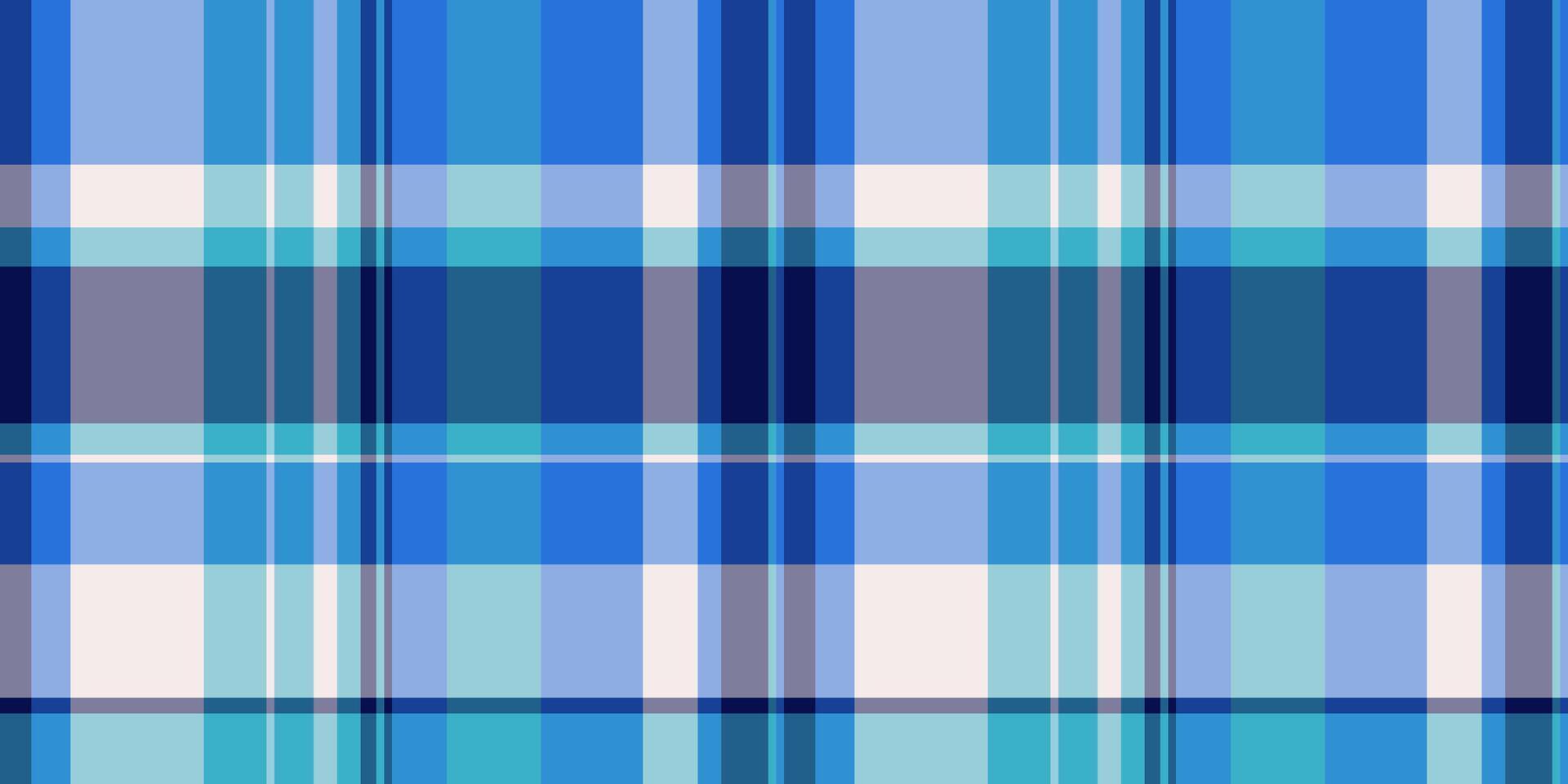 Canvas textile fabric check, japanese texture plaid. Iconic background pattern seamless tartan in cyan and blue colors. vector
