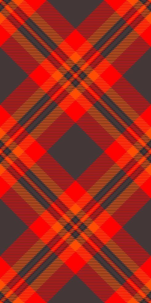 Vibrant red and orange plaid pattern. Perfect for textile design, fashion, autumnal themes, or as a bold background. The intersecting lines create a dynamic, energetic feel. vector