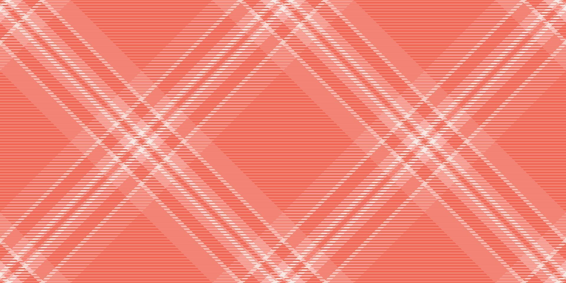 Abstract coral and white diagonal plaid pattern. Seamless texture ideal for textile design, fashion, website backgrounds, or branding. Modern geometric design with a subtle, sophisticated feel. vector