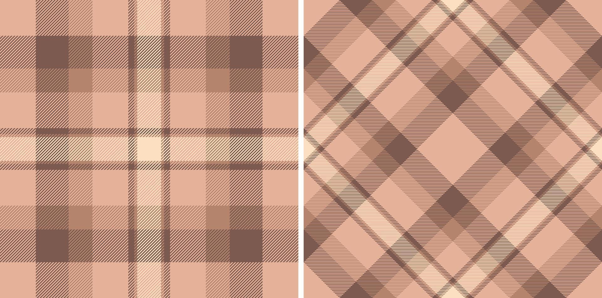 Elegant plaid pattern set in warm neutral tones. Ideal for textile design, backgrounds, or vintageinspired projects seeking a refined, timeless aesthetic. vector