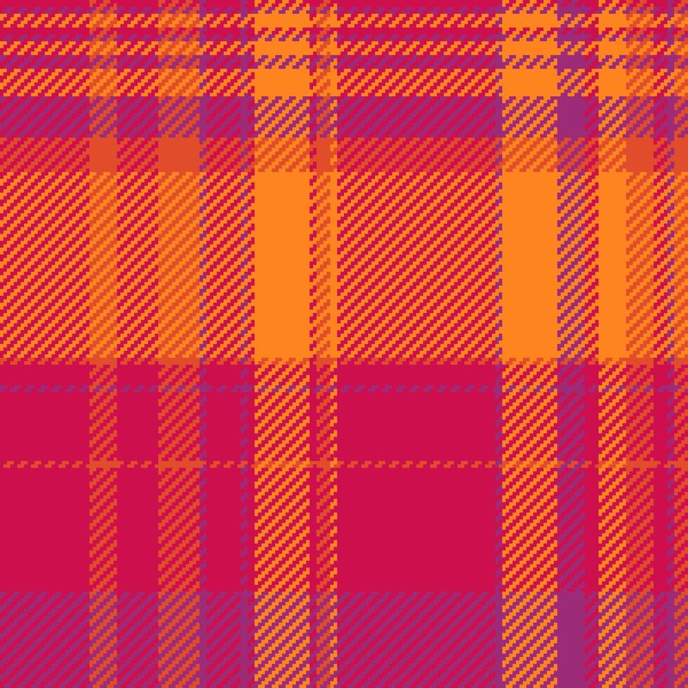 Vibrant orange and pink plaid pattern. Perfect for textile design, fashion, or website backgrounds. This bold, energetic design evokes warmth and style. vector