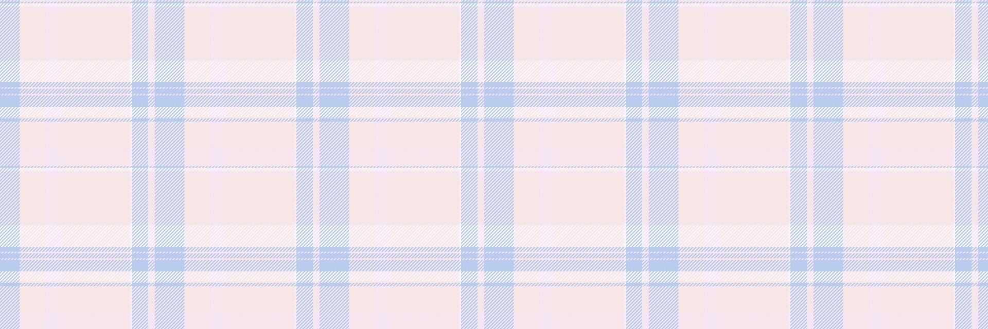 Flannel textile check fabric, pillow plaid background pattern. Good seamless texture tartan in white and light colors. vector