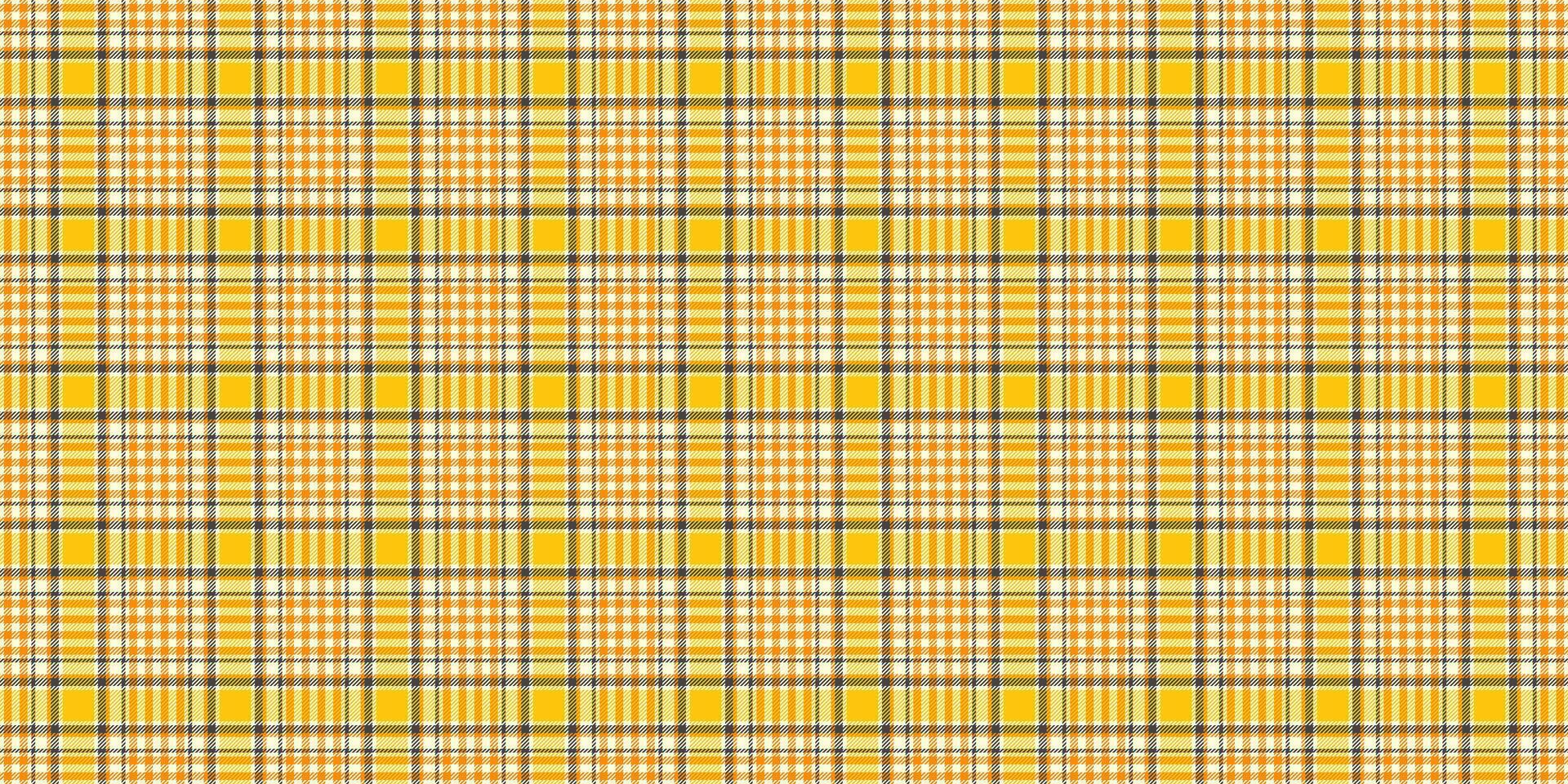 Tablecloth seamless plaid check, crossed fabric texture textile. Golf tartan background pattern in light yellow and dark orange colors. vector