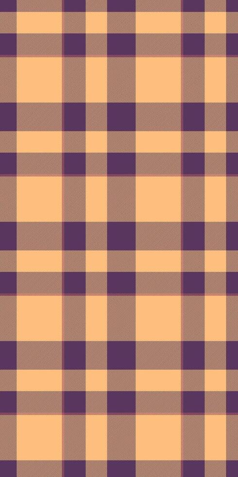 Serene tartan fabric, victorian texture check pattern. Scarf background seamless textile plaid in orange and purple colors. vector