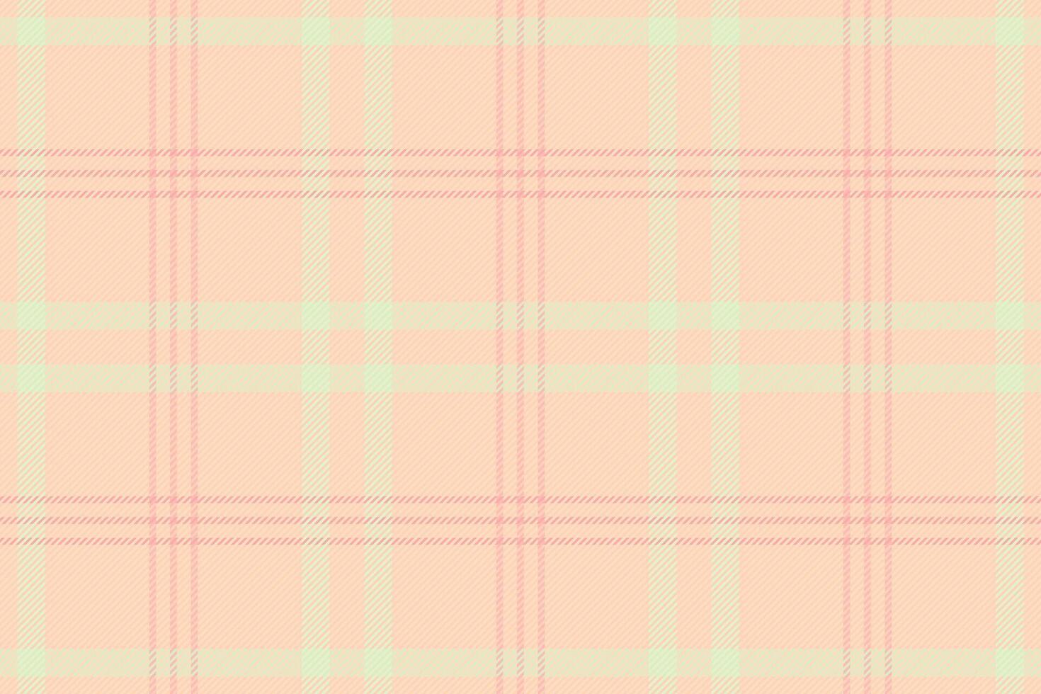 Soft pastel peach and mint plaid pattern. Ideal for backgrounds, textiles, and website designs. Subtle, elegant, and versatile, this gentle texture evokes feelings of calm and serenity. vector
