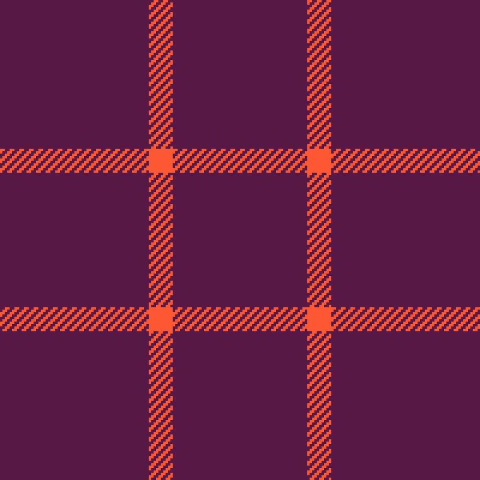 Vibrant coral and deep maroon plaid pattern. Perfect for fall designs, textiles, website backgrounds, or any project needing a bold, geometric texture. vector