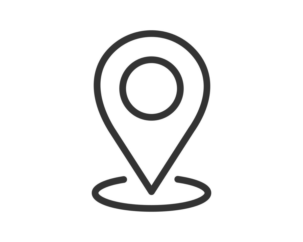 Simple outline icon of a location marker. Symbolizes navigation, travel, or place. Clean and modern design suitable for web, apps, and print. vector