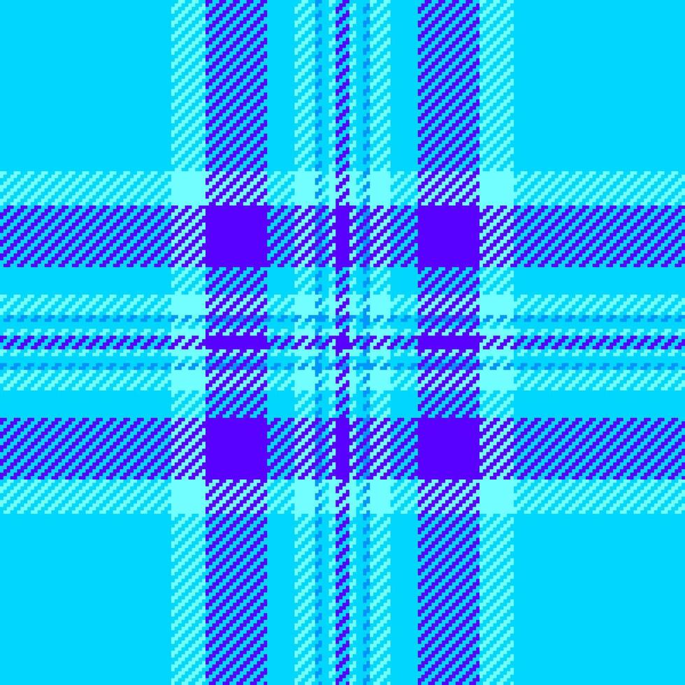Vibrant turquoise and blue plaid pattern. Perfect for textiles, fashion, websites, or any design needing a bold, energetic texture. vector