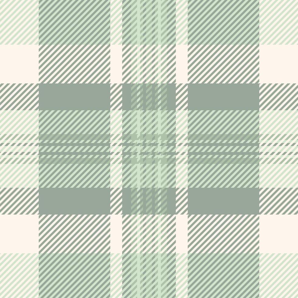 Elegant sage green and cream plaid pattern. Subtle texture and soft color palette perfect for backgrounds, textiles, or fashion design. Evokes a sense of calm and sophistication. vector
