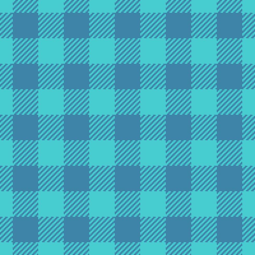 Vibrant teal and blue buffalo plaid pattern. Perfect for textile design, backgrounds, or crafting projects. This cheerful, textured design evokes feelings of warmth and comfort. vector