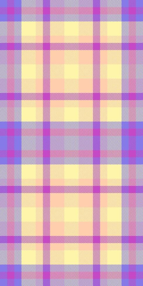 Greeting card textile background , podium tartan plaid fabric. Gold seamless pattern texture check in orange and yellow colors. vector