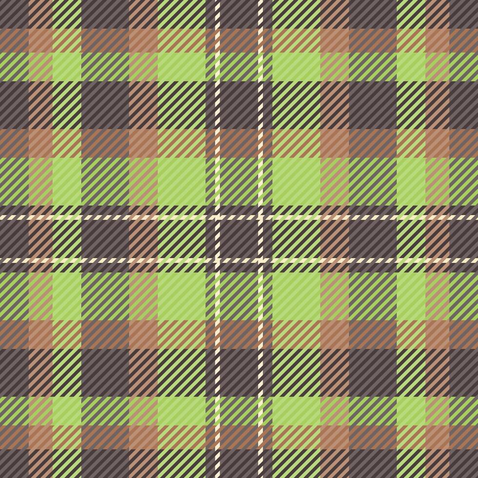 Manufacturing seamless tartan pattern, knot fabric plaid. Model texture check textile background in green and orange colors. vector