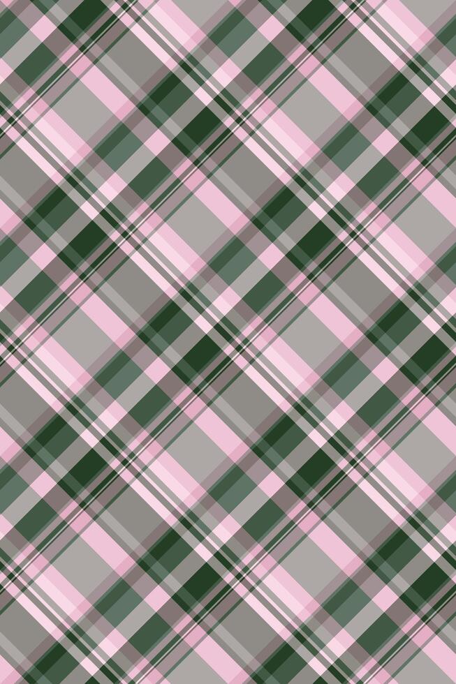 Elegant pink and green plaid pattern. Perfect for textile design, fashion, websites, or packaging. This seamless texture offers a sophisticated, modern feel, conveying a sense of calm and style. vector