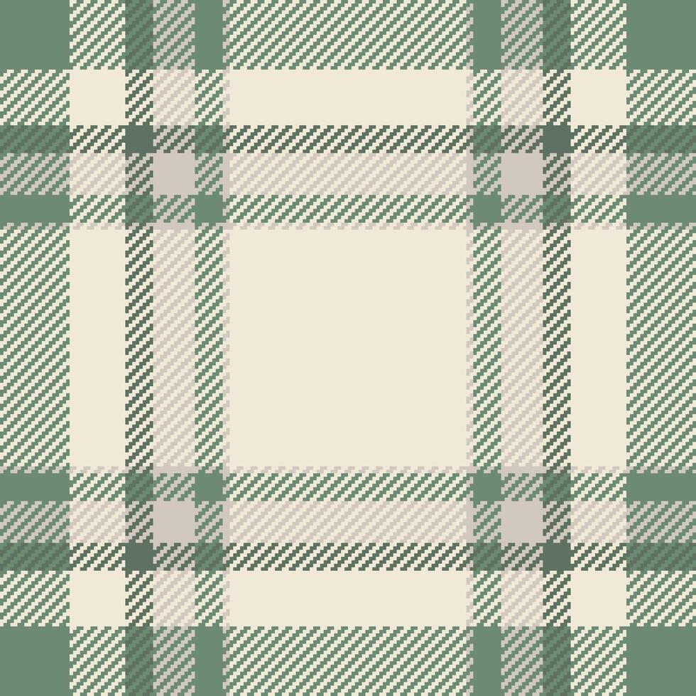 Elegant sage green and cream plaid pattern. Perfect for textile design, apparel, home decor, or website backgrounds. Subtle texture and neutral color palette evoke calmness and sophistication. vector