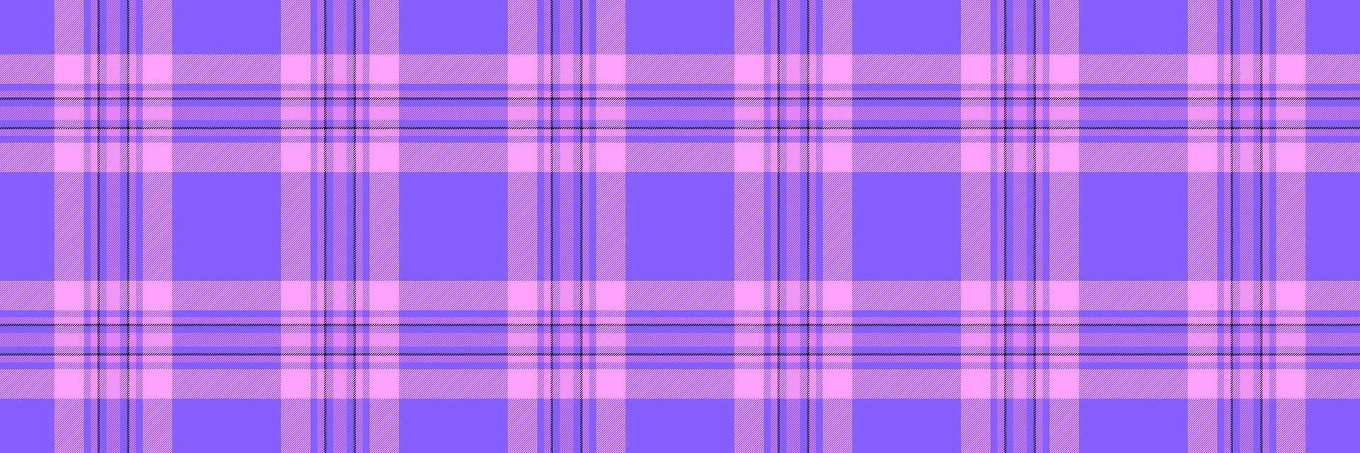 Vibrant purple and pink plaid pattern. Perfect for textile design, website backgrounds, or scrapbooking projects. This cheerful, geometric texture evokes feelings of joy and serenity. vector
