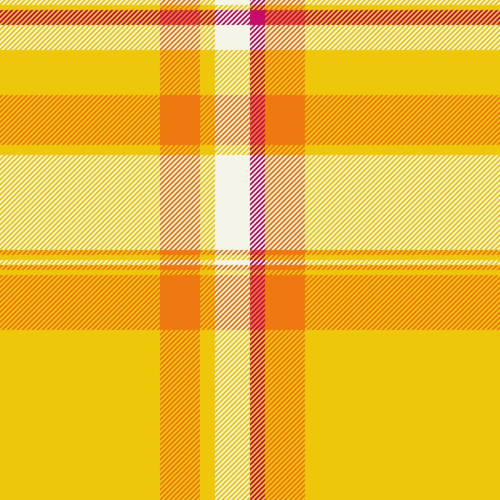 Vibrant yellow and orange plaid pattern. Perfect for textile design, fashion, or website backgrounds. This cheerful, energetic design evokes warmth and optimism. vector