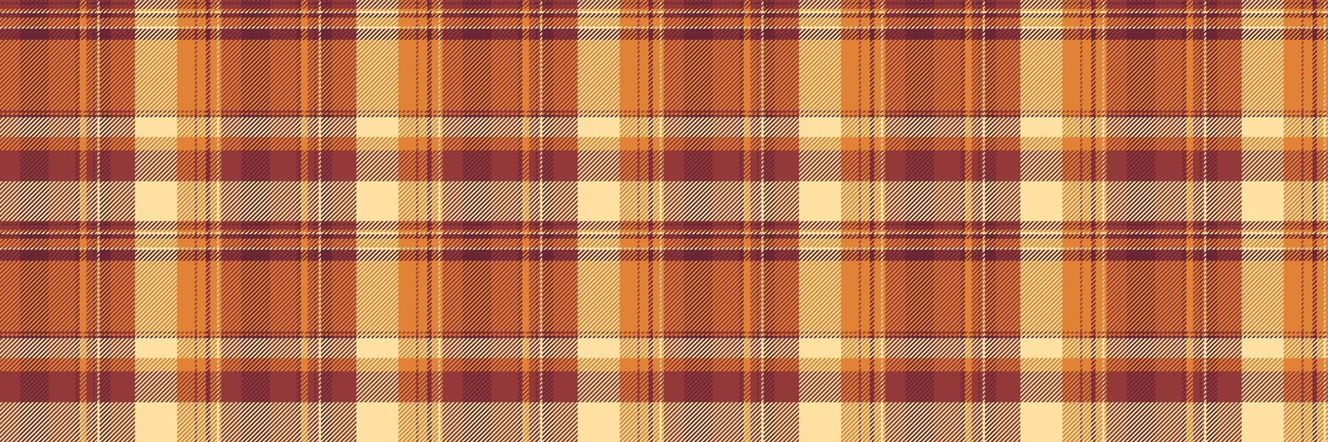 Uk texture pattern plaid, iconic background check. Repeating seamless tartan fabric textile in red and orange colors. vector