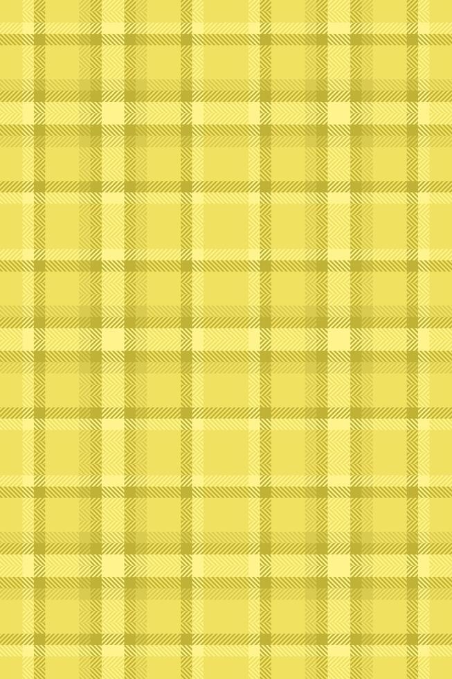 Home background textile seamless, plain pattern plaid. Cultural texture fabric check tartan in yellow color. vector