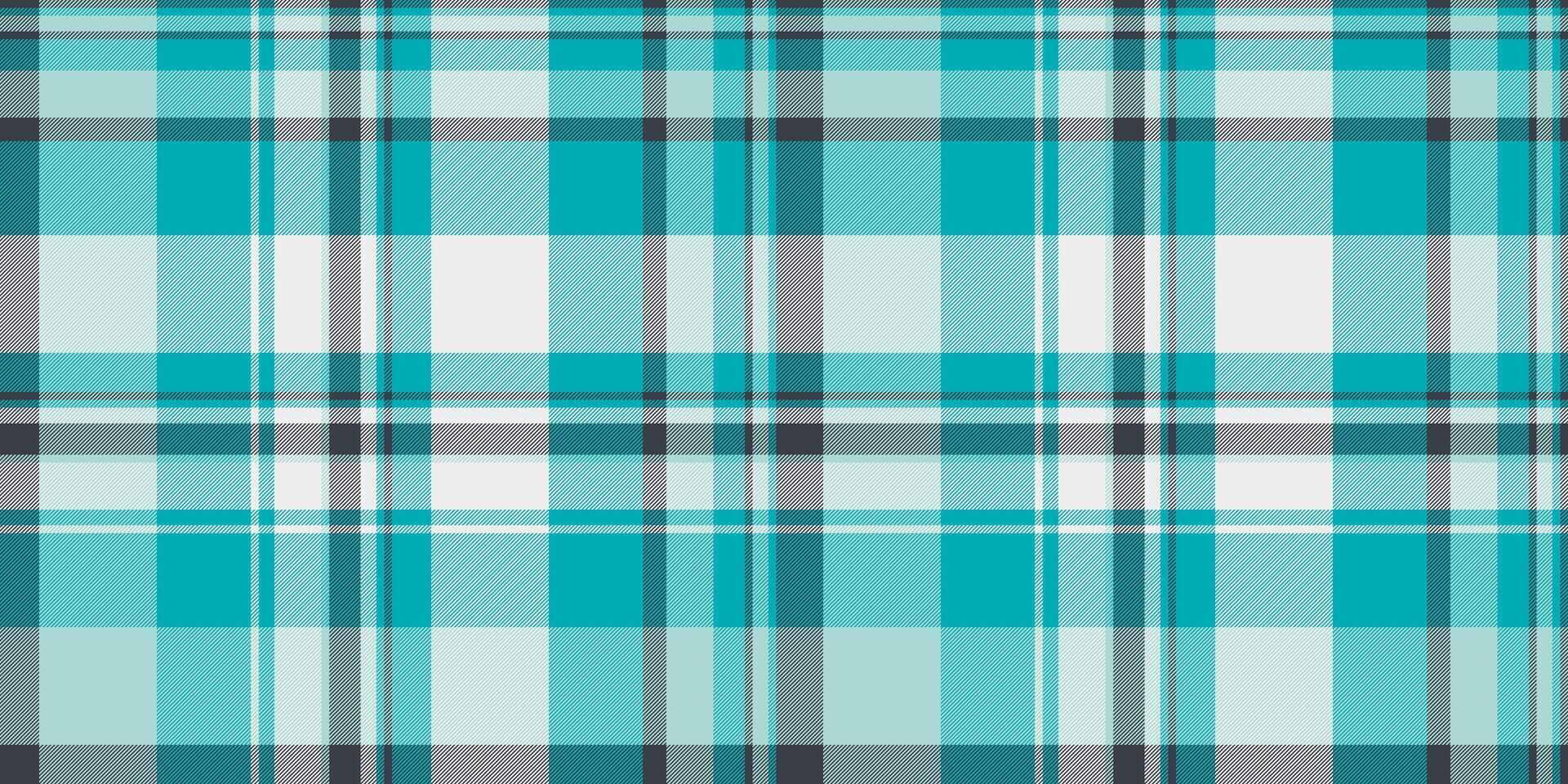 Vibrant teal and white plaid pattern. Perfect for textile design, website backgrounds, or fashion projects. This crisp, modern design evokes feelings of freshness and style. vector