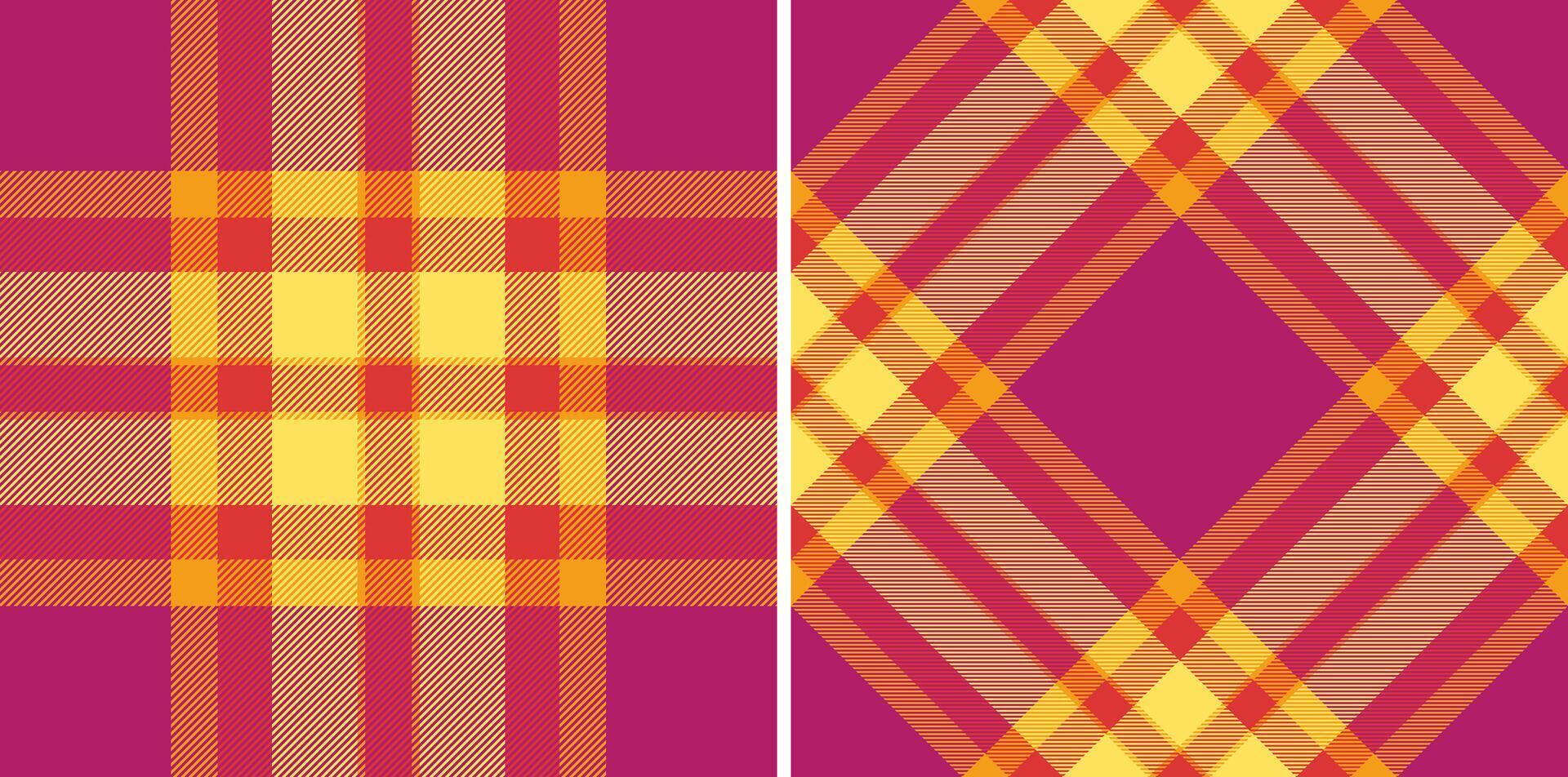 Vibrant plaid patterns in warm, sunny hues. Perfect for textile design, fashion, or website backgrounds. vector