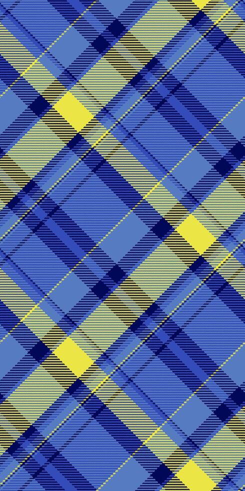 Classical pattern check plaid, suite background fabric texture. Back to school seamless textile tartan in blue and yellow colors. vector
