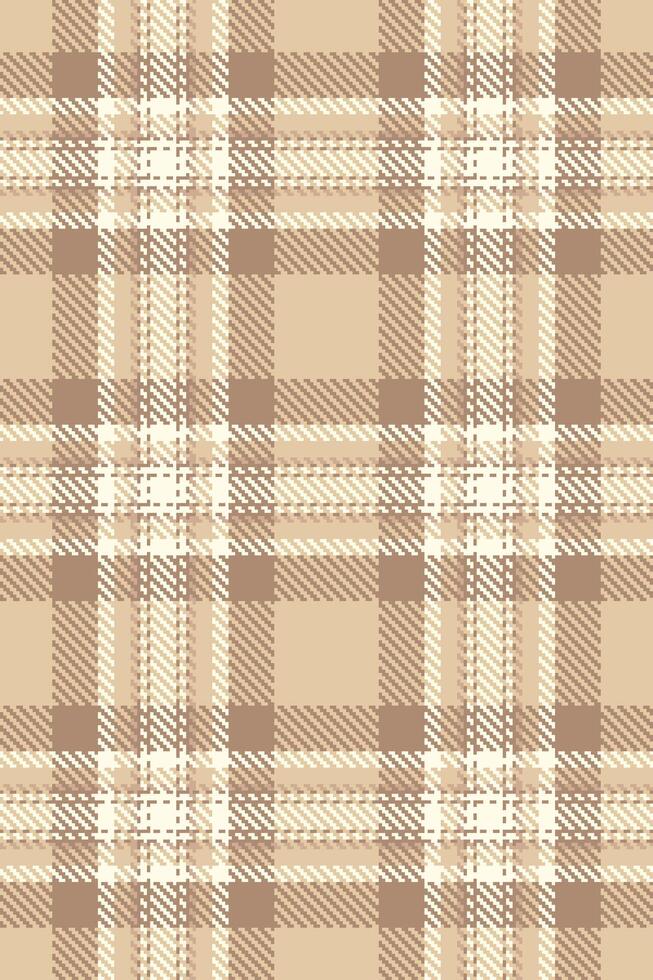 Elegant neutral plaid pattern in beige and cream tones. Perfect for textile design, website backgrounds, or stationery. Subtle texture adds visual interest. vector