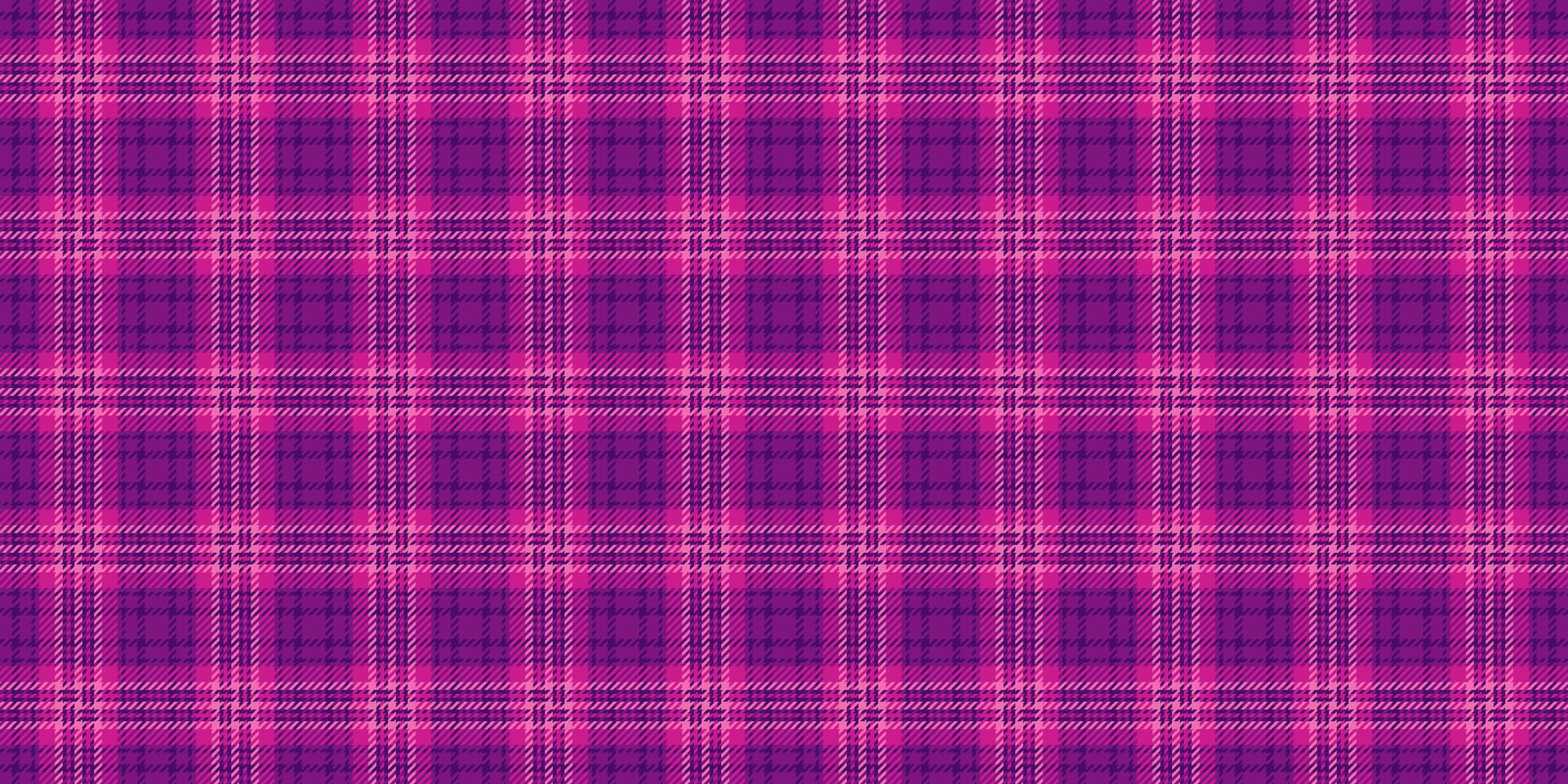 Unique texture seamless plaid, merry check tartan . Uniform pattern fabric textile background in pink and violet colors. vector