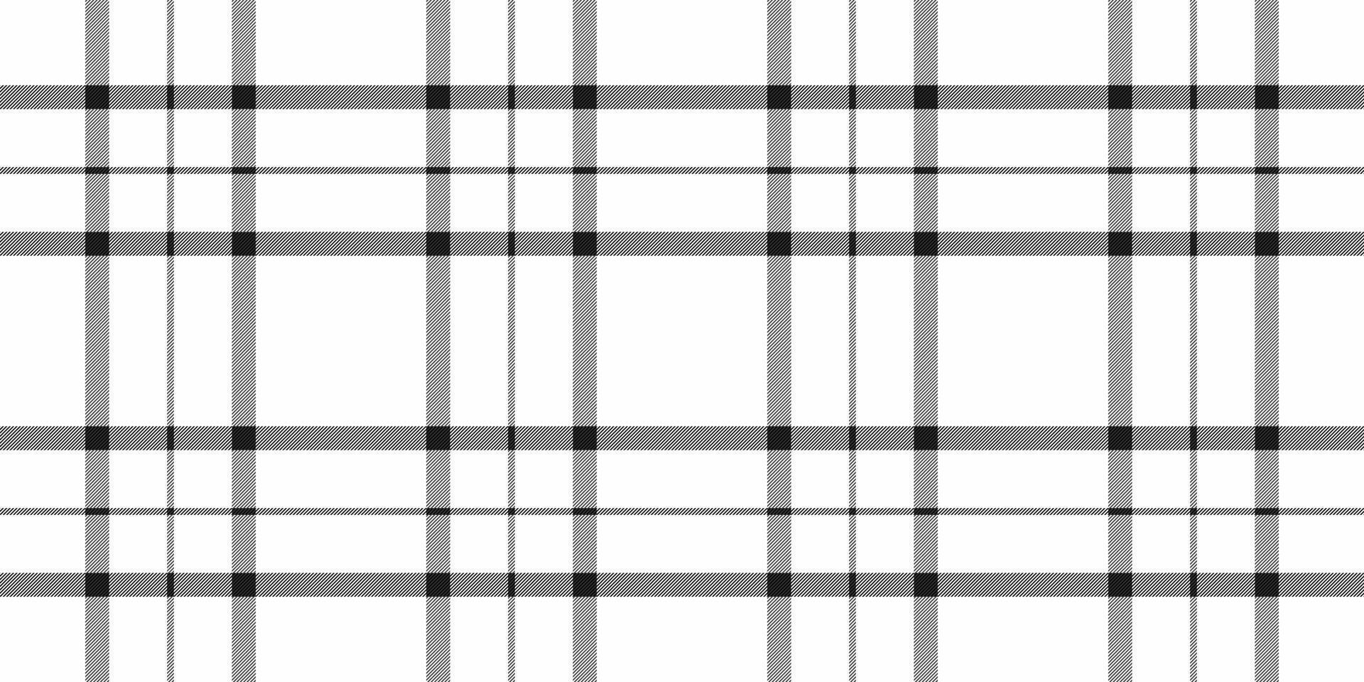 Sleek monochrome plaid pattern. Perfect for backgrounds, textiles, or web design. Minimalist geometric grid with subtle variations in line weight creates a sophisticated, modern aesthetic. vector