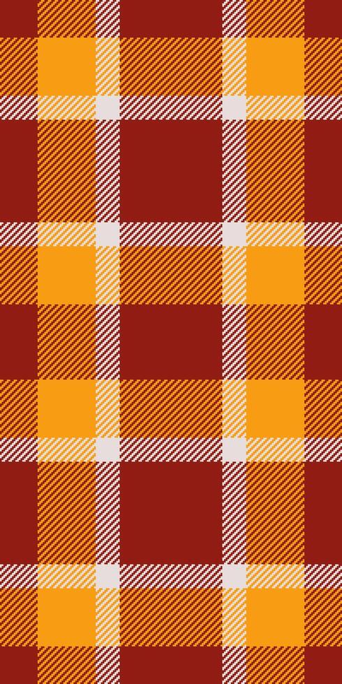 Vibrant autumnal plaid pattern in rich orange and maroon. Perfect for fallthemed designs, textile prints, and seasonal backgrounds. vector