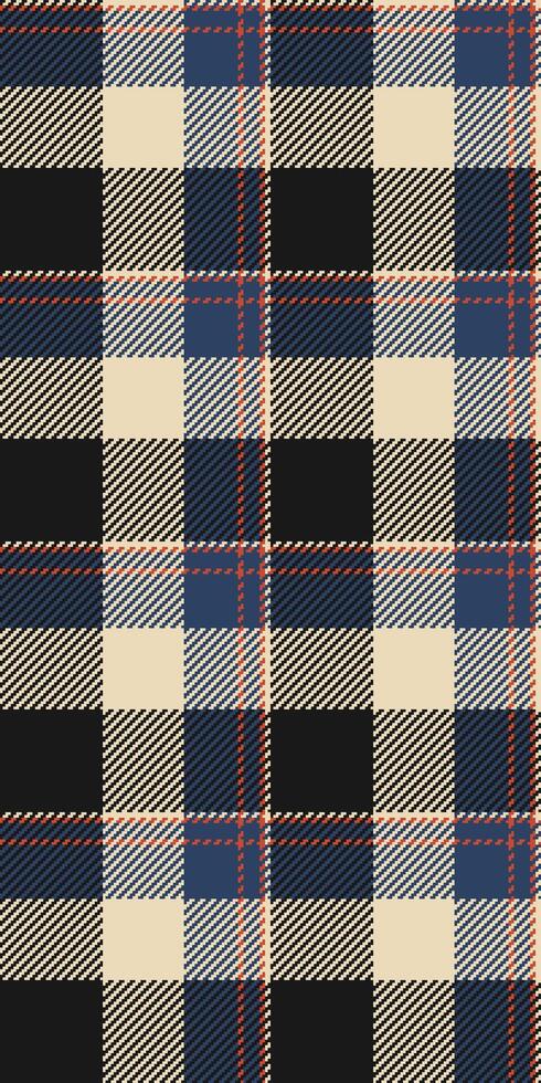 Artwork seamless textile tartan, classy plaid check . Grid fabric background texture pattern in black and light colors. vector