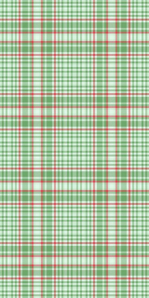 Seamless festive plaid pattern in green, red, and white. Perfect for holiday designs, backgrounds, or textile prints. Evokes warmth, tradition, and cheer. vector