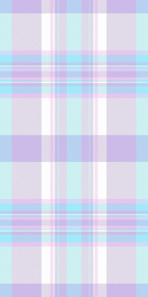 Card plaid fabric textile, neat pattern texture . Pastel tartan background seamless check in light and white colors. vector