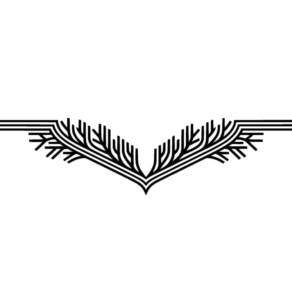 Abstract Wing - Minimalist Black and White vector
