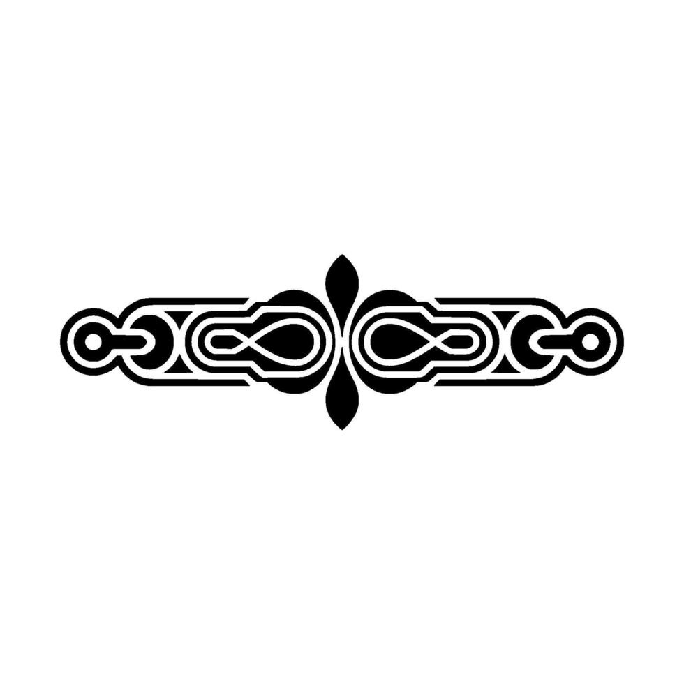 Minimalist Black Ornamental Border Element on White Background vector