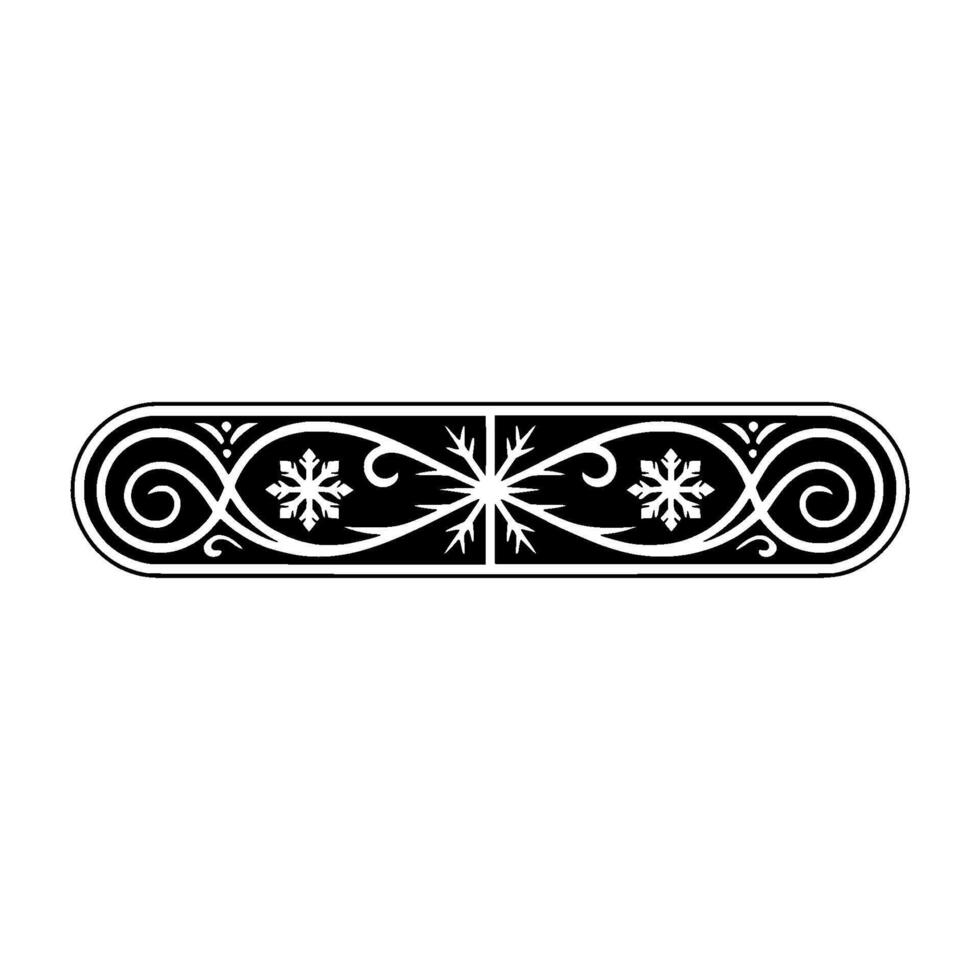 Elegant Black and White Ornamental Winter Border vector