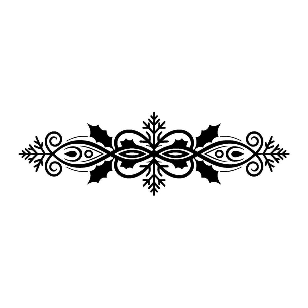 Christmas Ornament Border Element, , Black White vector