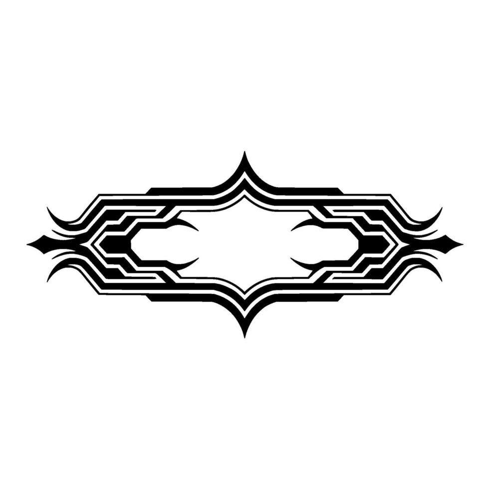 Ornamental Geometric Border , Black and White, Illustration vector