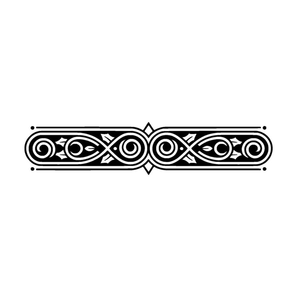 Ornate Black and White Border Element , Decorative, Elegant vector