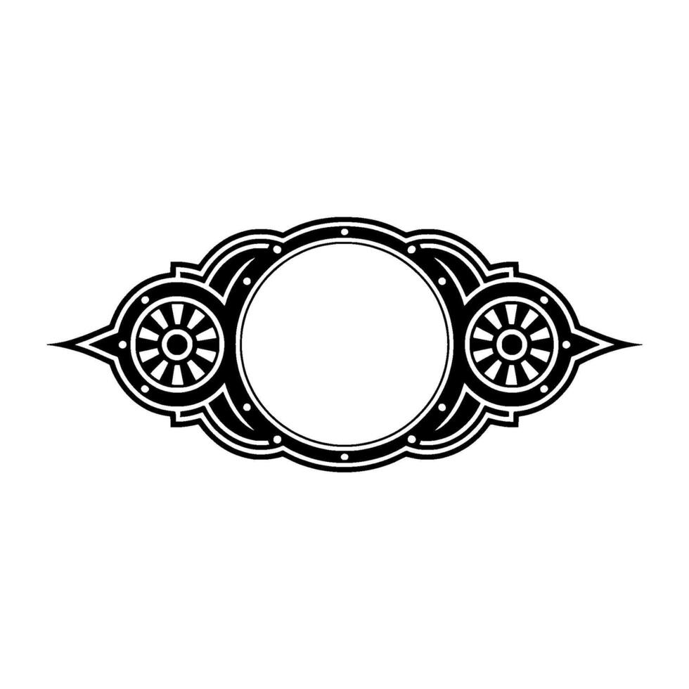 Ornate Black White Mandala-Style Frame vector