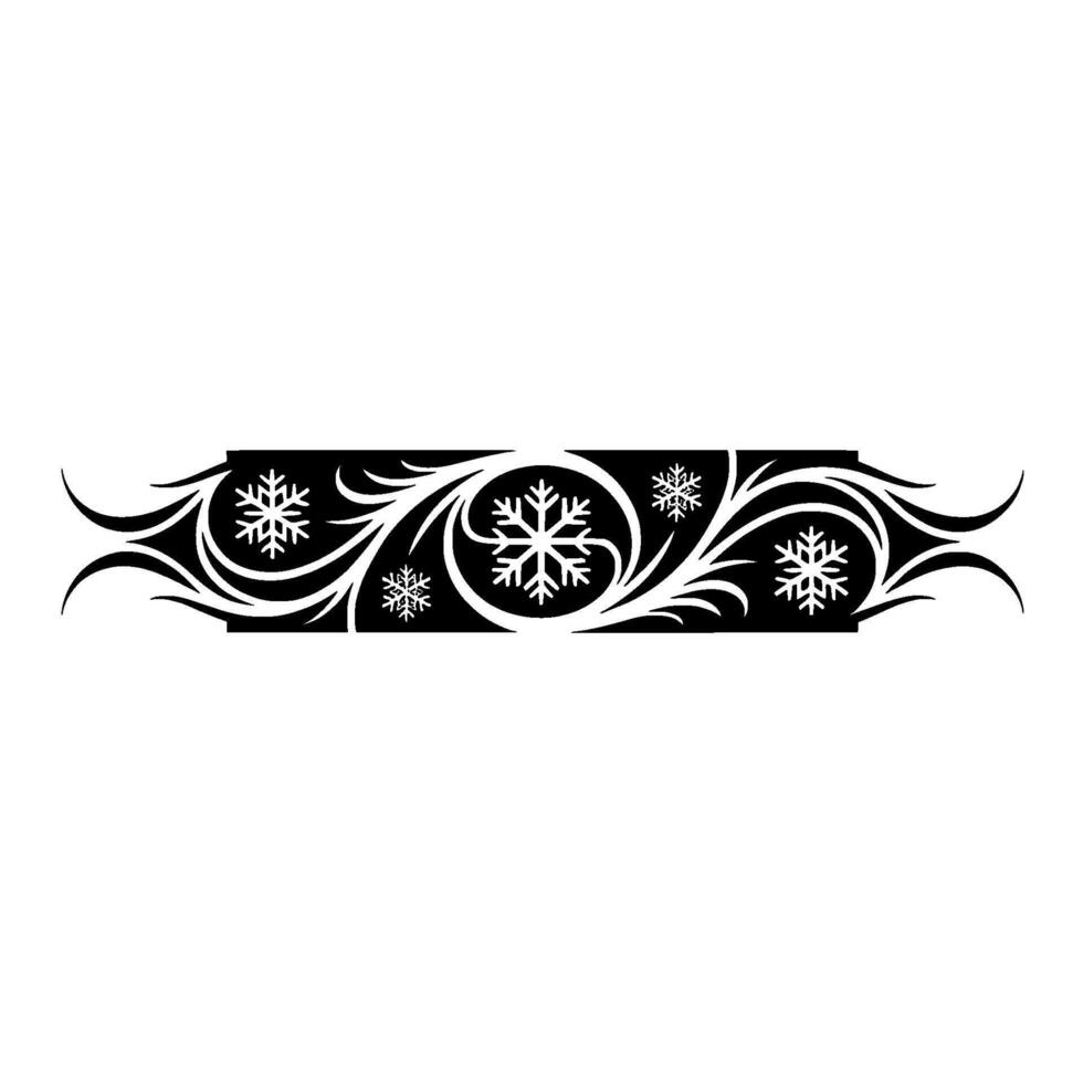 Elegant Snowflake Border Illustration, Winter Decorative vector