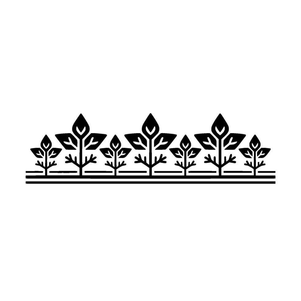 Minimalist Black Leafy Border on Light Background vector