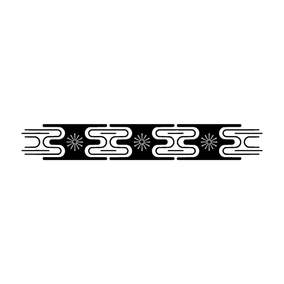 Elegant Black White Japanese Pattern, Element vector