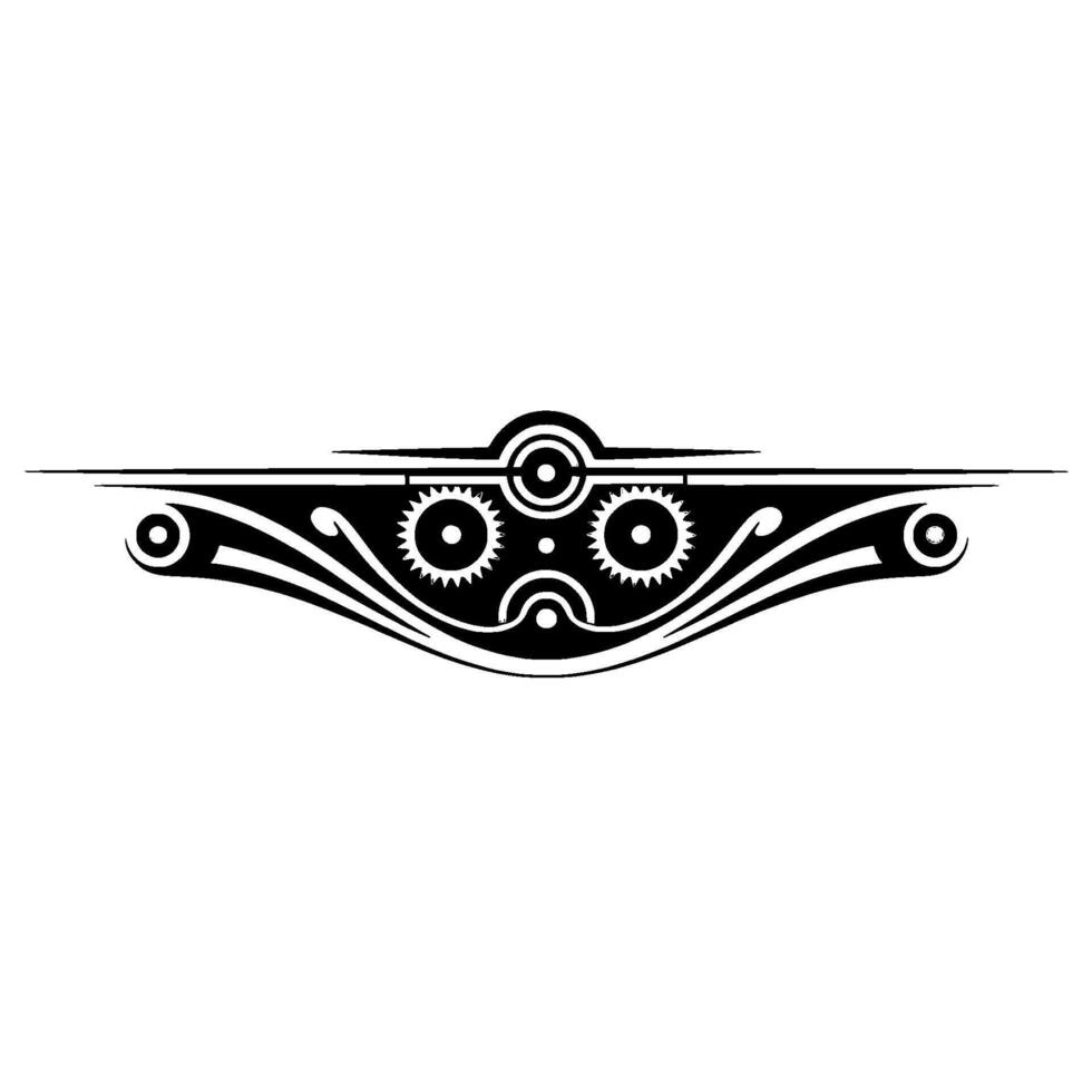 Steampunk Ornamental Gearwork Element on White vector