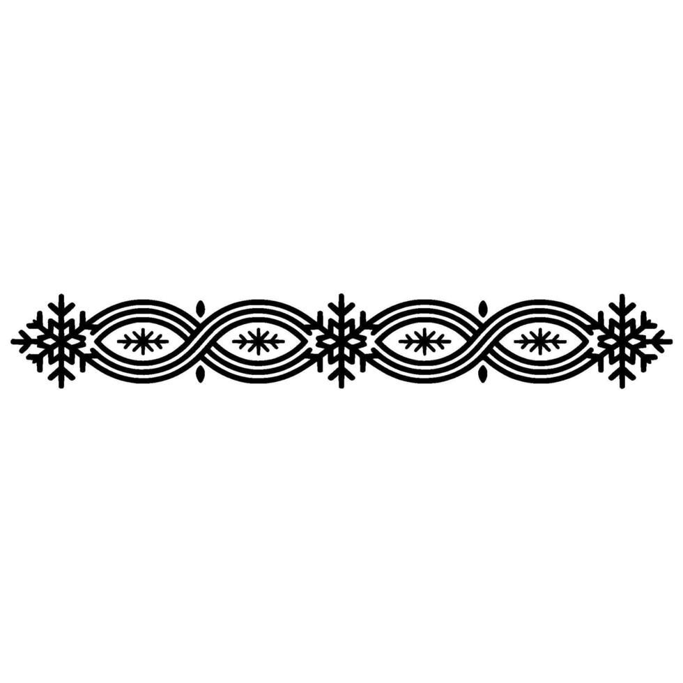 Geometric Winter Border Snowflakes Minimalist vector