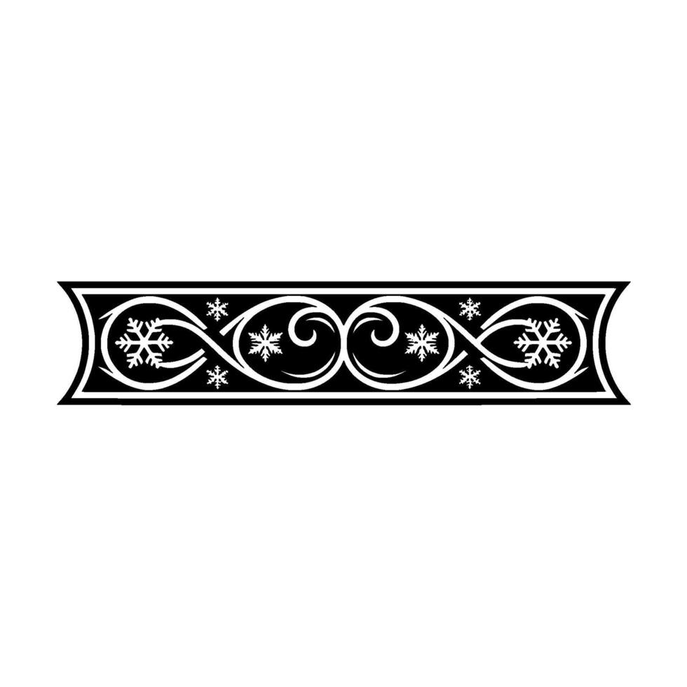Elegant Black and White, Winter Border with Snowflakes vector