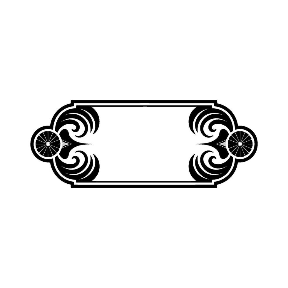 Art Deco Ornamental Frame with Flourishes, Geometric vector