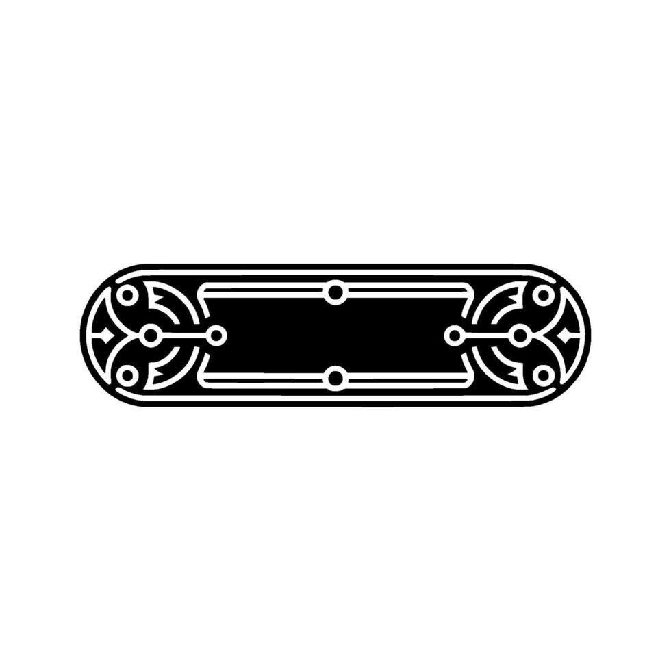 Elegant Black and White Oval Ornament, Minimalist Element vector