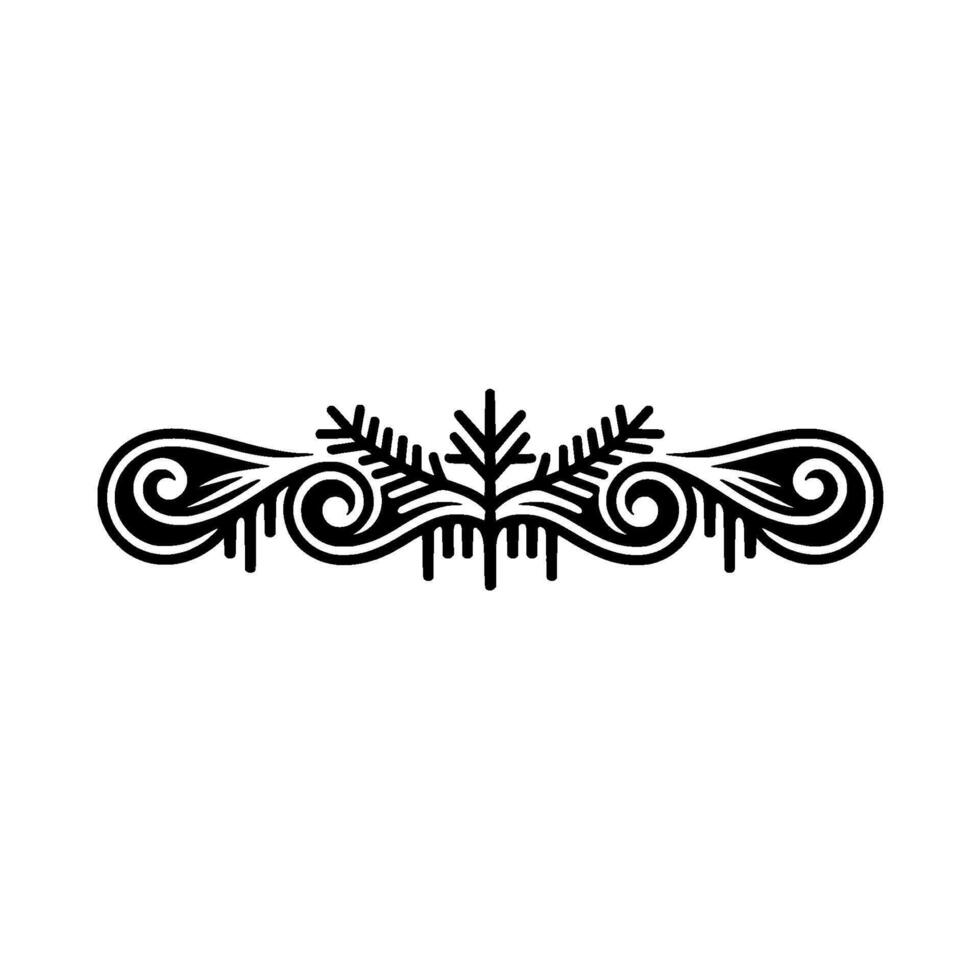 Elegant Winter Border in Black, Silhouette vector